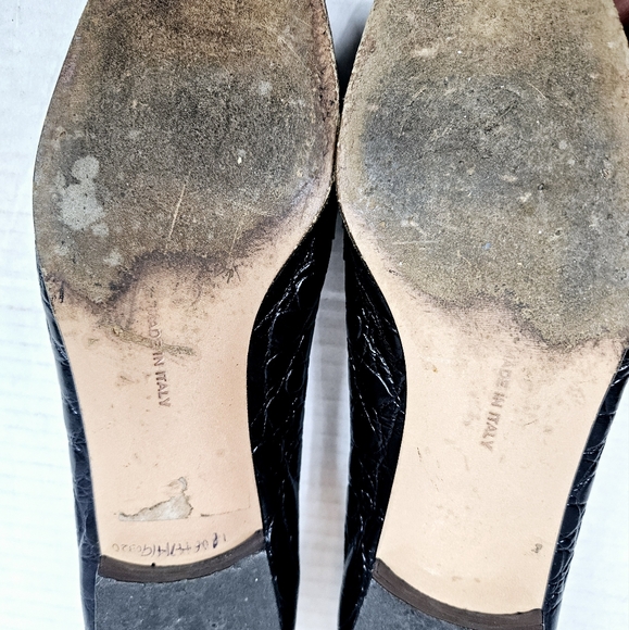 Vintage Salvatore Ferragamo Croc Embossed Loafer size 8.5 - Picture 12 of 12